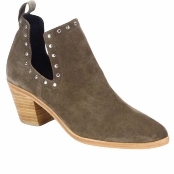 Rebecca Minkoff Studded Split Shaft Suede Lana Booties size 10M - Picture 1 of 7